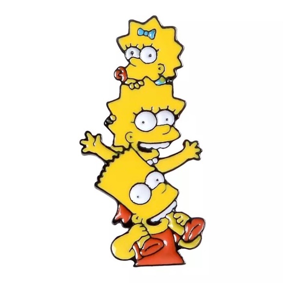 Jewelry - 4/$20 Maggie Lisa Bart Simpson Siblings Enamel Pin